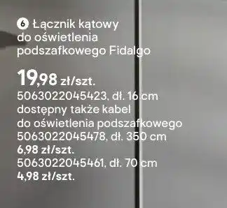 Castorama Łącznik kątowy do oświetlenia podszafkowego GoodHome Fidalgo dł. 16cm oferta