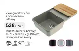 Castorama Zlew granitowy Koi z ociekaczem i deską beżowy dł. 78 x szer. 46 x gł. 21,5cm oferta