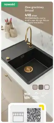 Castorama Zlew granitowy Smuud czarny dł. 65 x szer. 50 x gł. 19,5cm oferta