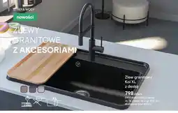 Castorama Zlew granitowy Koi XL z deską czarny dł. 76 x szer. 52 x gł. 21,5cm oferta