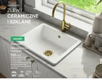 Castorama Zlew ceramiczny GoodHome Hyssop XS biały 56,5x46x20cm oferta