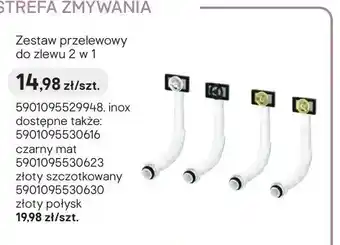 Castorama Zestaw przelewowy do zlewu 2 w 1 inox oferta