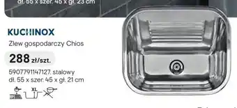 Castorama Zlew gospodarczy Kuchinox Chios stalowy 55x45x21cm oferta