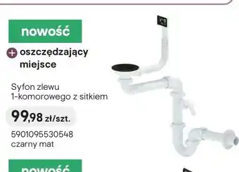 Castorama Syfon zlewu 1-komorowego z sitkiem czarny mat oferta