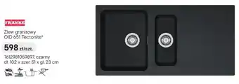 Castorama Zlew granitowy Franke OID 651 Tectonite czarny 102x51x23cm oferta