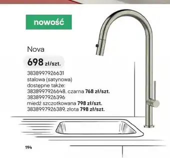Castorama Bateria Nova stalowa (satynowa) oferta