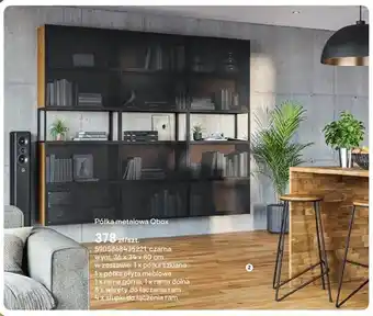 Castorama Półka metalowa Qbox czarna wym. 36x34x80cm oferta