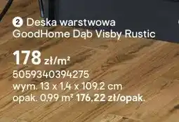 Castorama Deska warstwowa GoodHome Dąb Visby Rustic wym. 13x1,4x109,2cm oferta