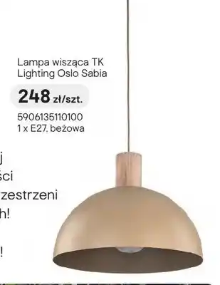 Castorama Lampa wisząca TK Lighting Oslo Sabia 1 x E27 beżowa oferta