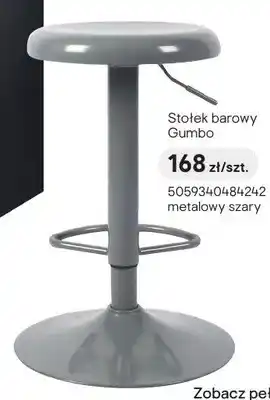 Castorama Stołek barowy Gumbo metalowy szary oferta