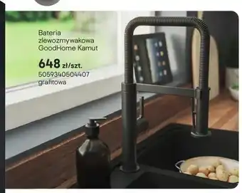 Castorama Bateria zlewozmywakowa GoodHome Kamut grafitowa oferta