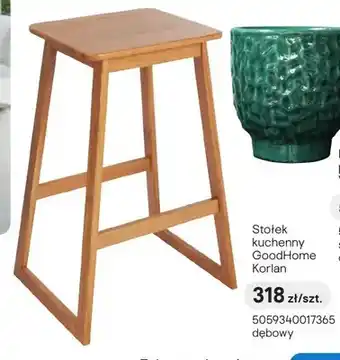 Castorama Stołek kuchenny GoodHome Korlan dębowy oferta