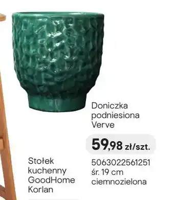 Castorama Doniczka podniesiona Verve śr. 19cm ciemnozielona oferta