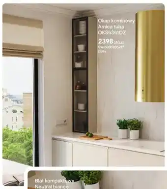 Castorama Okap kominowy Amica tuba OKS4341OZ złoty oferta