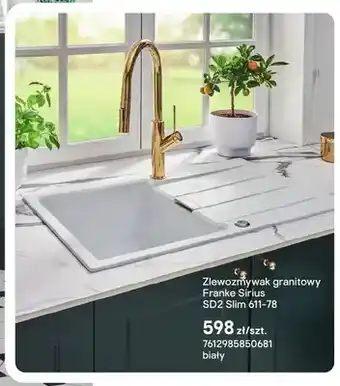 Castorama Zlewozmywak granitowy Franke Sirius SD2 Slim 611-78 biały oferta