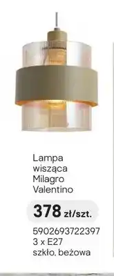 Castorama Lampa wisząca Milagro Valentino 3 x E27 szkło beżowa oferta