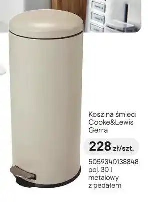 Castorama Kosz na śmieci Cooke&Lewis Gerra metalowy z pedałem oferta