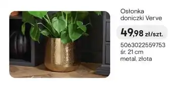 Castorama Osłonka doniczki Verve śr. 21cm metal złota oferta