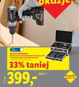 Lidl PARKSIDE PERFORMANCE Akumulatorowa wiertarko-wkrętarka udarowa, 20 V oferta