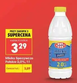Biedronka Mleko Spozywcze Polskie 2,0%, 1l oferta