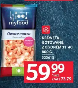 Selgros Myfood Krewetki gotowane, z ogonem 31-40 oferta