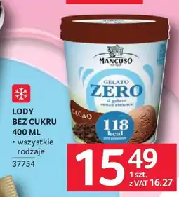 Selgros Mancuso gelato zero Lody Bez Cukru oferta