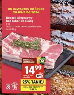 Delikatesy Centrum Boczek wieprzowy bez żeber ze skórą oferta