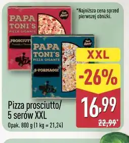 ALDI PAPA TONI'S Pizza prosciutto / 5 serów XXL oferta