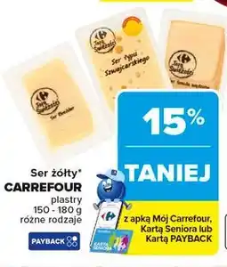 Carrefour Market Ser żółty CARREFOUR plastry 150 - 180 g różne rodzaje oferta