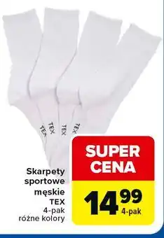Carrefour Market Skarpety sportowe męskie TEX 4-pak różne kolory oferta