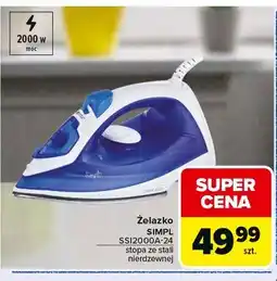 Carrefour Market Żelazko SIMPL SSI2000A-24 stopa ze stali nierdzewnej oferta