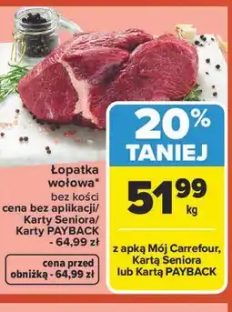 Carrefour Market Łopatka wołowa bez kości oferta