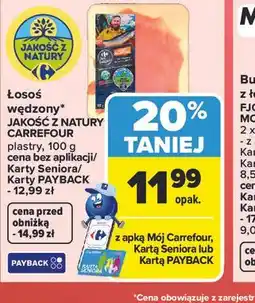 Carrefour Market Łosoś wędzony JAKOŚĆ Z NATURY CARREFOUR plastry oferta