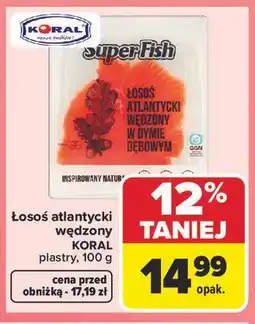 Carrefour Market Łosoś atlantycki wędzony KORAL plastry oferta