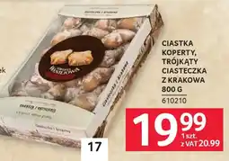 Selgros Oparta waniliowa ciastka koperty, trójkąty ciasteczka Z krakowa oferta