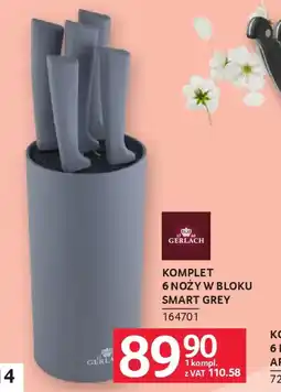 Selgros Gerlach Komplet 6 noży w bloku Smart Grey oferta