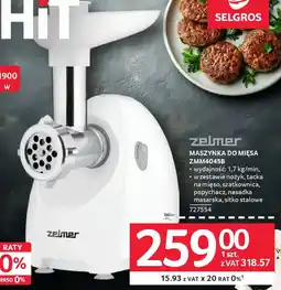 Selgros Zelmer Maszynka do mięsa ZMM4045B oferta
