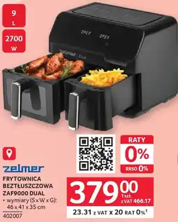 Selgros Zelmer frytownica beztłuszczowa ZAF9000 dual oferta