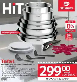 Selgros Tefal komplet 15 części ingenio cook eat oferta