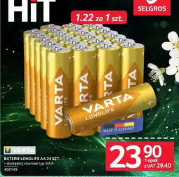 Selgros Varta baterie longlife aa oferta