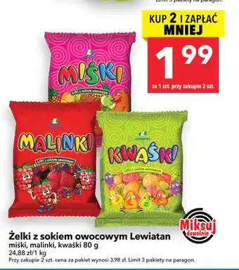 Żelki z sokiem owocowym Lewiatan miśki