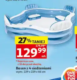 Auchan Basen z 4 siedzeniami wym.: 229x229x66cm oferta