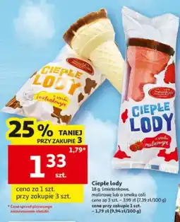 Auchan Ciepłe lody Smak Raju śmietankowe oferta