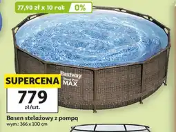 Auchan Basen stelażowy z pompą Bestway Steel Pro MAX wym.: 366x100cm oferta