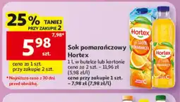 Auchan Sok pomarańczowy Hortex w butelce oferta
