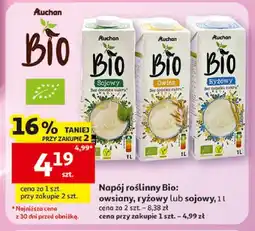 Auchan Napój roślinny Bio owsiany Auchan oferta