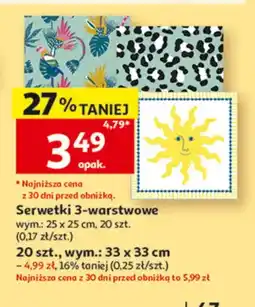 Auchan Serwetki 3-warstwowe 25x25cm oferta