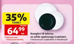 Auchan Komplet 18 talerzy ze szkła opalowego Luminarc oferta