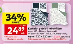 Auchan Komplet pościeli mikrofibra wym. 160x200cm 2 poszewki na poduszki wym. 70x80cm oferta