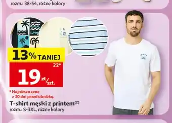 Auchan T-shirt męski z printem Inextenso oferta